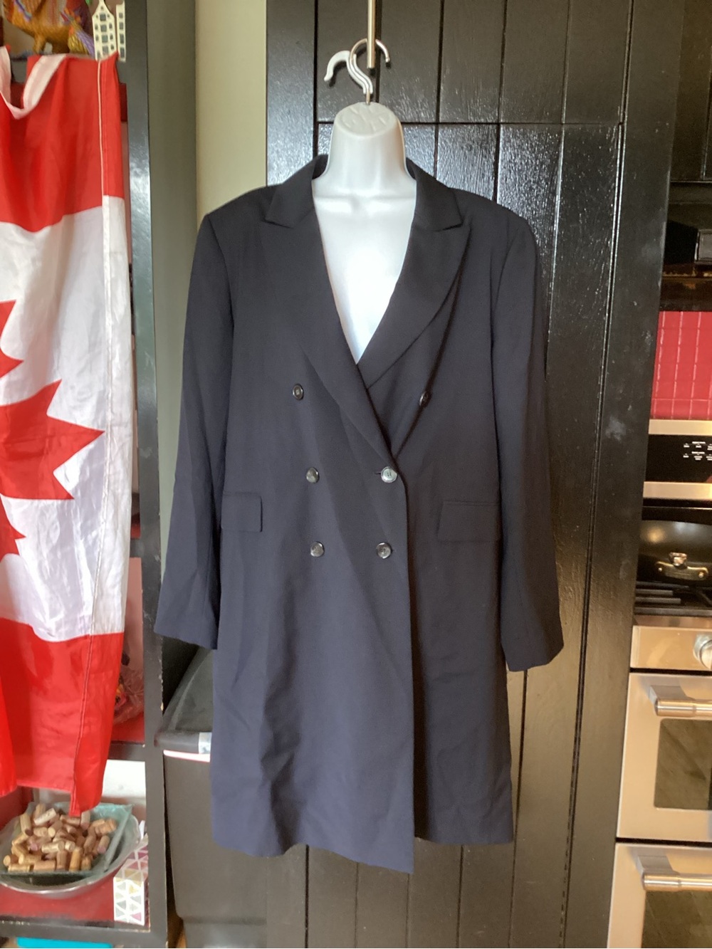 STRENESSE Double-Breasted Black Coat